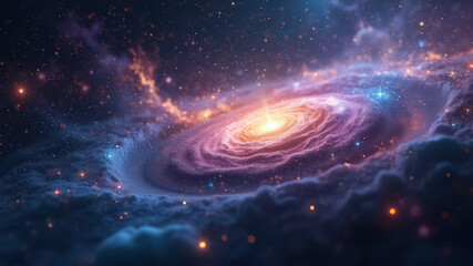Wall Mural - space background with stardust and shining stars. realistic cosmos and color nebula. colorful galaxy