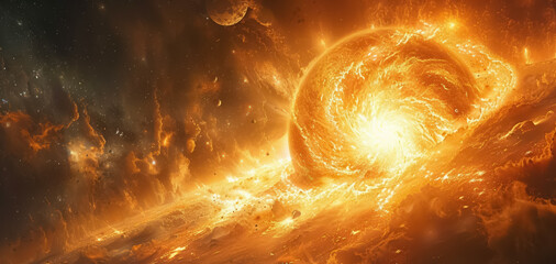 Wall Mural - space background with stardust and shining stars. realistic cosmos and color nebula. colorful galaxy
