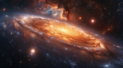 Wall Mural - space background with stardust and shining stars. realistic cosmos and color nebula. colorful galaxy