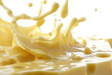 Wall Mural - A close-up shot of melted cheese, perfect for food or culinary-themed projects