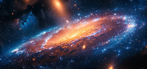 Wall Mural - space background with stardust and shining stars. realistic cosmos and color nebula. colorful galaxy