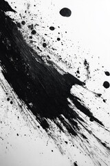 Aufkleber - A black and white photograph of a paint splatter