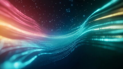 Poster - A beauty futuristic abstract background in a high-tech style. Shining lines and patterns resembling neural networks, connections, and digital circuits.