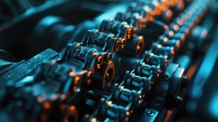 Poster - A close-up shot of a keyboard with a blurred background