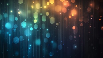 Poster - A beauty futuristic abstract background in a high-tech style. Shining lines and patterns resembling neural networks, connections, and digital circuits.