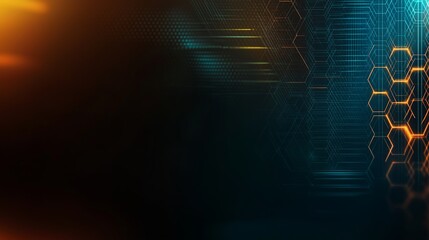 Poster - A beauty futuristic abstract background in a high-tech style. Shining lines and patterns resembling neural networks, connections, and digital circuits.