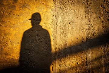 Poster - Silhouette Photography Against a Textured Cement Wall Background, Capturing Unique Shadows and Shapes of Various Objects for Artistic and Creative Visuals