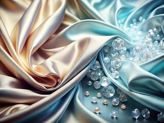 Poster - Silken Fabric Meets Crystalline Structure: A Stunning Visual Contrast for Textural Exploration and Design Inspiration in Modern Aesthetics