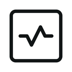 Poster - Pulse button UI icon, heart pulse simple line user interface vector symbol