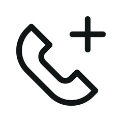 Poster - Telephone call plus UI icon, call plus simple line user interface vector symbol