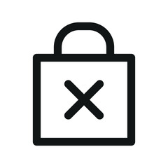 Aufkleber - Delete order UI icon, remove shopping bag simple line user interface vector symbol