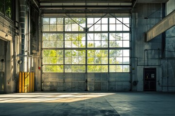 Canvas Print - Garage building architecture factory.