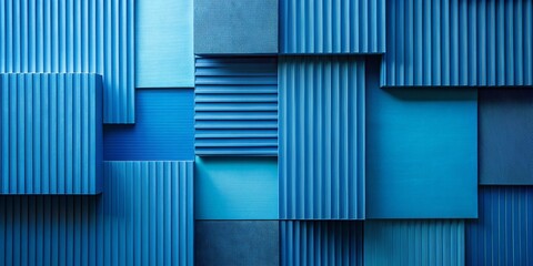 Poster - Tranquil Architectural Photography Featuring Solid Blue Color Patterns and Paper Texture for a Calm Background Aesthetic in Modern Design