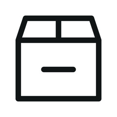 Aufkleber - Parcel minus UI icon, cardboard box remove simple line user interface vector symbol