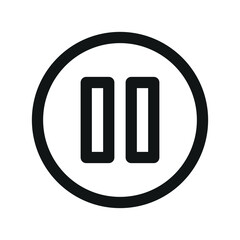 Poster - Pause button UI icon, round pouse simple line user interface vector symbol