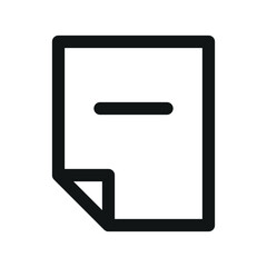 Aufkleber - Remove page UI icon, file minus simple line user interface vector symbol