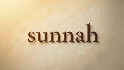 Poster - The word Sunnah is written on a bright background. Islamic concept.