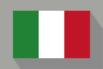 Wall Mural - Italian flag with shadow, vector illustration. The national flag of Italy.