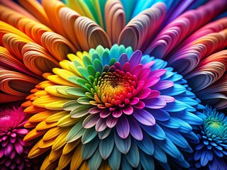 Poster - Vibrant Color Design Background with High Depth of Field for Creative Projects and Graphics, Showcasing a Rich Palette of Colors Blending Harmoniously for Stunning Visual Impact
