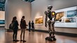 © stockbusters - A group of visitors is observing a robot displayed in an art museum