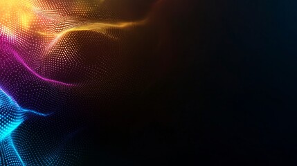 Poster - A beauty futuristic abstract background in a high-tech style. Shining lines and patterns resembling neural networks, connections, and digital circuits.