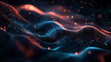 Poster - A beauty futuristic abstract background in a high-tech style. Shining lines and patterns resembling neural networks, connections, and digital circuits.