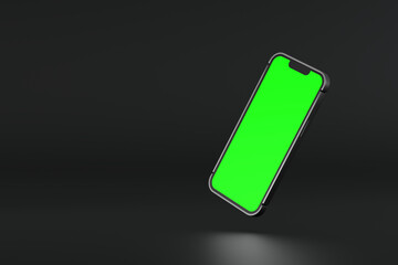 Wall Mural - mobile phone show green screen display, application website presentation, 3d rendering.