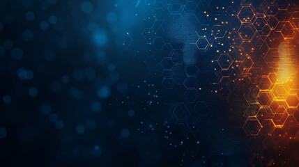 Poster - A blue futuristic abstract background in a high-tech style. Shining lines and patterns resembling neural networks, connections, and digital circuits.