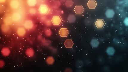 Poster - A futuristic abstract background in a high-tech style. Shining lines and hexes resembling neural networks, connections, and digital circuits.