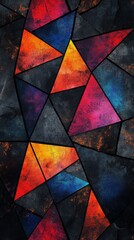 Poster - Colorful abstract shapes create a striking composition of light and dark in a modern artwork