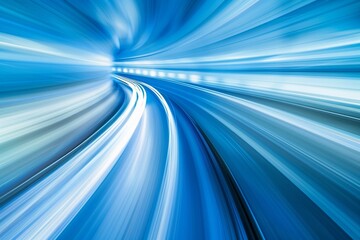 Poster - modern abstract background with blue light motion lines
