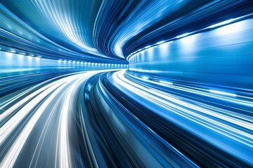 Poster - modern abstract background with blue light motion lines