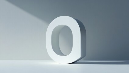 Poster - 3d render of white letter 'o' on a white background