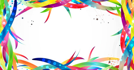 Aufkleber - Abstract colored background on a gray gradient. Curves painted in bright colors, arbitrarily mixed with each other. Hand drawn vector.
