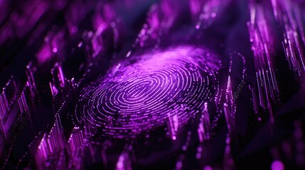Poster - Abstract Digital Pattern in Vibrant Purple Tones
