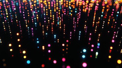 Poster - Vibrant Colorful Dots on Dark Background