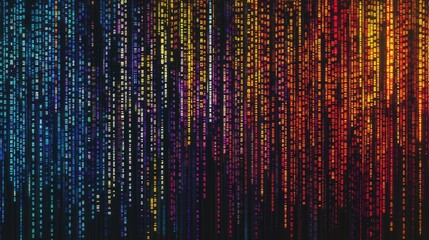 Poster - Colorful Digital Data Stream Background