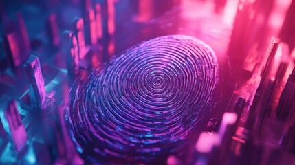 Poster - Colorful Digital Fingerprint Abstract Background