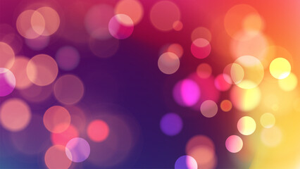 Fototapete - Bright bokeh lights. Abstract festive blurred background. Bright defocused glowing lights effect. Graphic template for celebration banners and invitations. Vector illustration.