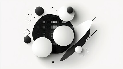 Poster - Abstract Black and White Geometric Art Design