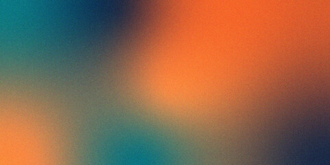 Aufkleber - Digital grainy gradient with a colorful soft noise effect. Vintage Grunge Texture Pattern in blue and orange Tones for Artful Wallpaper. Gradient blur, noise, grain, texture abstract background
