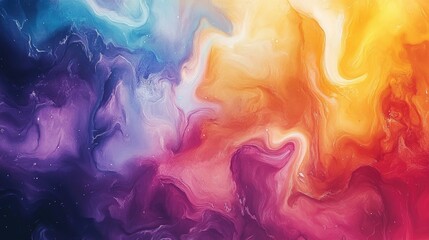 Poster - Stunning abstract design featuring a mesmerizing display of vibrant swirls fluid motion and a captivating color palette in a watercolor inspired style