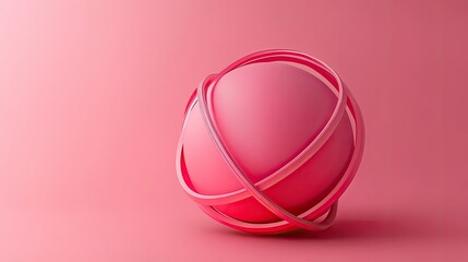 Poster - Abstract Pink Sphere with Fluid Dynamics and Texture