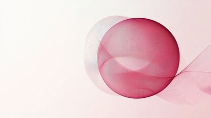 Poster - Abstract Red Sphere with Wave Background