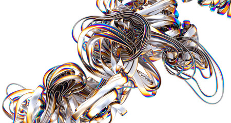 Poster - Metallic fabric with a rainbow sheen Abstract art