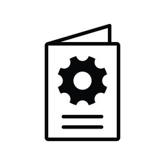 Poster - user manual icon  vector book settings icon