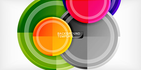 Poster - Abstract background - multicolored circles, trendy minimal geometric design, vector illustration