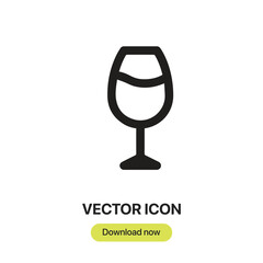 Aufkleber - Champagne icon vector. Linear-style sign for mobile concept and web design. Champagne symbol illustration. Pixel vector graphics - Vector.