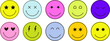 © Millaly - Colorful y2k groovy smiley faces with stars, hearts, lightning