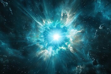Wall Mural - A Cosmic Explosion With Bright Light And Glowing Gas